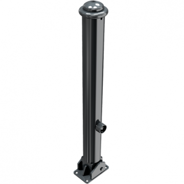 Decoratief neerklapbare parkeerpaal Ø82 met ringkop en driekantslot