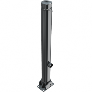 Decoratief neerklapbare parkeerpaal Ø82 met vlakke kop en driekantslot