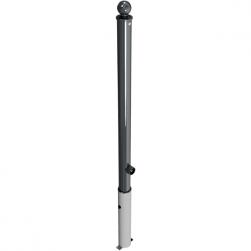 Decoratief uitneembare parkeerpaal Ø60 met bolkop en driekantslot