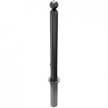 Decoratief uitneembare parkeerpaal Ø76 met kogelkop en driekantslot