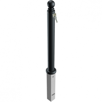 Decoratief uitneembare parkeerpaal Ø82 met bolkop en cilinderslot