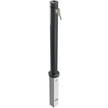 Decoratief uitneembare parkeerpaal Ø82 met vlakke kop en cilinderslot