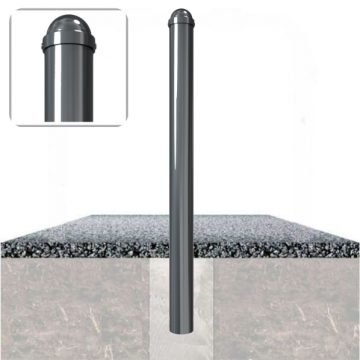 Decoratief vaste parkeerpaal Ø102 met helmkop om te betonneren in fundering