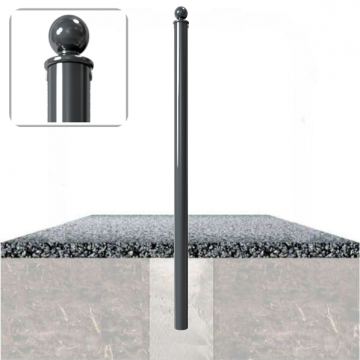 Decoratief vaste parkeerpaal Ø60 met bolkop om te betonneren in fundering