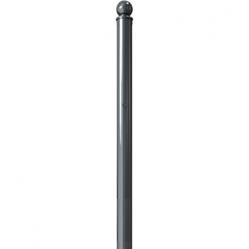 Decoratief vaste parkeerpaal Ø76 met bolkop om te betonneren