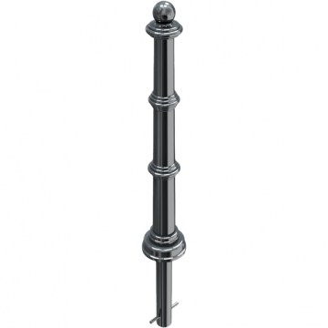 Decoratief vaste parkeerpaal Ø82 met ringen om te betonneren