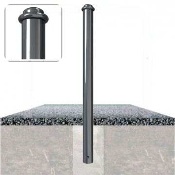 Decoratief vaste parkeerpaal Ø82 met ringkop om te betonneren in fundering