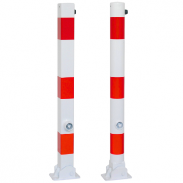 Neerklapbare parkeerpalen Ø60-76 en 70x70 mm met driekantslot