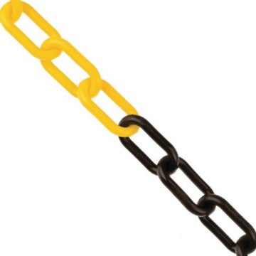 Parkeerpaal ketting Ø6 mm gelast staal geel en zwart