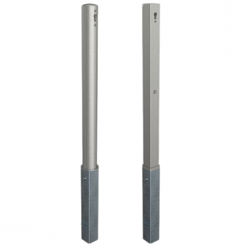 Rvs parkeerpalen Ø60-89 en 70x70 mm uitneembaar met cilinderslot