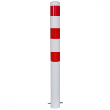 Vaste parkeerpaal 102 mm wit rood om te betonneren