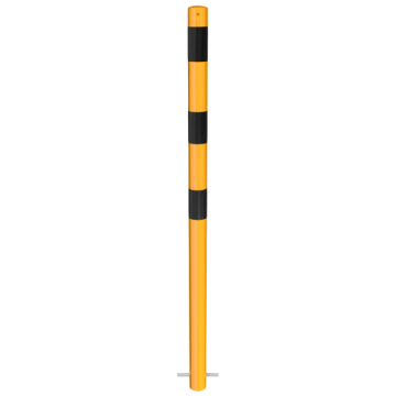 Vaste parkeerpaal 60 mm geel zwart om te betonneren