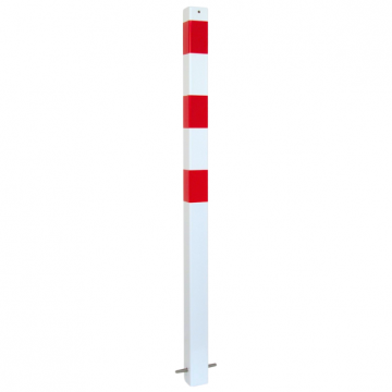 Vaste parkeerpaal 70x70 mm wit rood om te betonneren