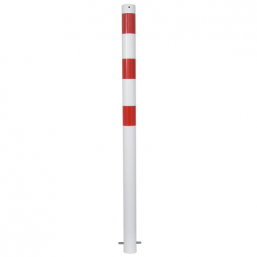Vaste parkeerpaal 76 mm wit rood om te betonneren