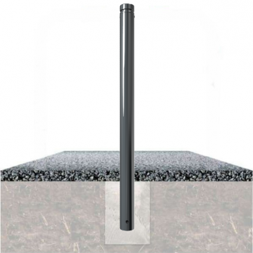 Vaste parkeerpaal 82 mm met vlakke kop om te betonneren met fundering