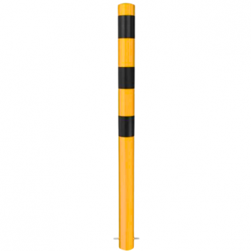 Vaste parkeerpaal 89 mm geel zwart om te betonneren