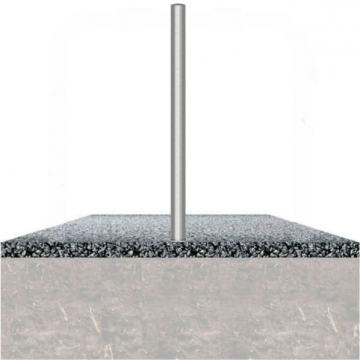 Vaste parkeerpaal rvs 60 mm met voetplaat verankering op fundering