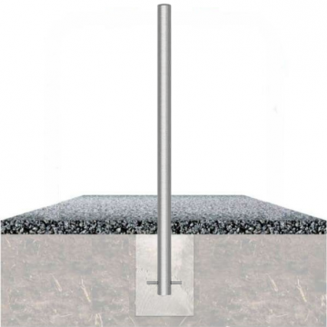 Vaste parkeerpaal rvs 60 mm om te betonneren op fundering