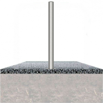 Vaste parkeerpaal rvs 76 mm met voetplaat verankering op fundering