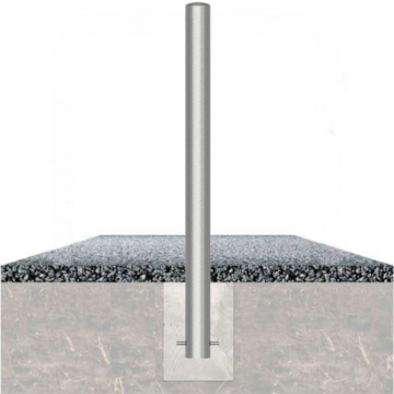 Vaste parkeerpaal rvs 89 mm om te betonneren op fundering